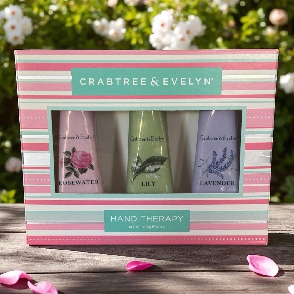 Crabtree Evelyn Hand Therapy Set Rosewater, Lily, Lavender Gift 0.9oz Each New